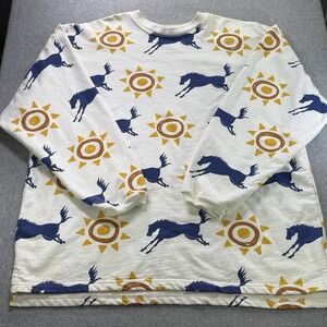 Vintage Fit America USA Horse Sun Crewneck‎ Sweatshirt Large Southwest 90s